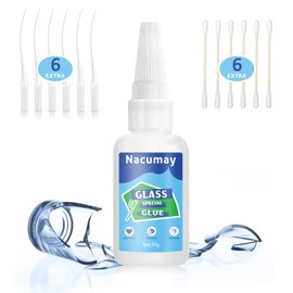 Glass Repair, Glass Glue Clear Waterproof, 35g Glues Clear Repairs Heavy Duty, Super Instant Glues for Mirror Repair, Jewelry, Art, Crystal, Mirror, Aquarium and Mores