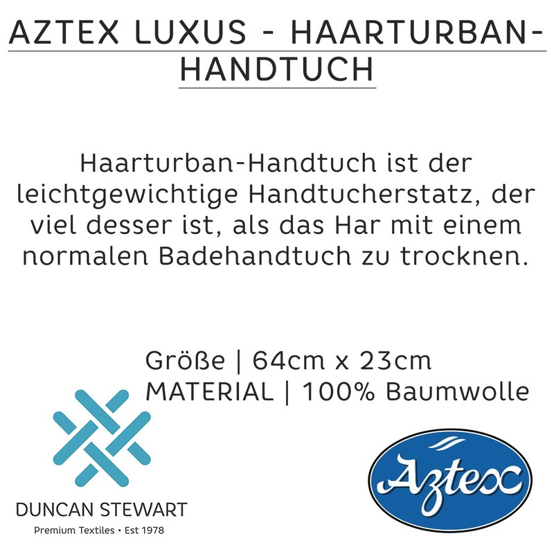 aztex Luxury Hair Turban Towel, Head Wrap Towel, Hair Drying