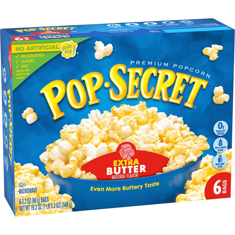 Pop Secret Microwave Popcorn, Extra Butter Flavor, 3.2 Oz Sharing