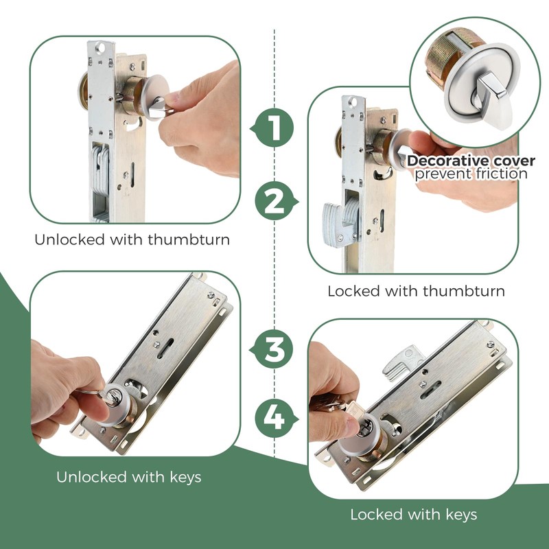 MOOTVGOO Storefront Door Mortise Lock Hook, Commercial Door Locks, Hook