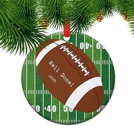 Well Done Football Christmas Ornament - Kids & Team Football Themed Gift, Sports Decor, Holiday Keepsake, Soccer Present, Festive Athlete Souvenir