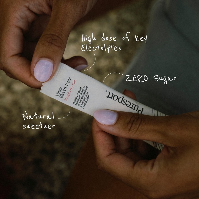 Puresport Ultra Electrolytes (Raspberry Salt/30 Sachets) | Science-Backed Electrolytes Powder