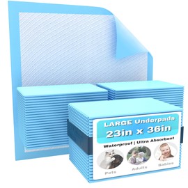 FRONTLINE Disposable Underpads Large 23'' X 36'' Absorbent Bed Pads, Medical Hospital Bed Incontinence Chux Pads | Thick Waterproof Protection for Kids, Adults, Elderly Liquid, Urine, Accidents (25)