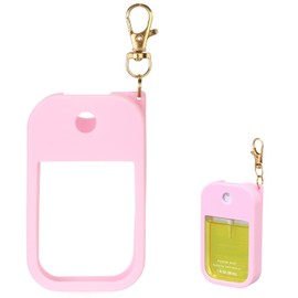 KYRGEU Hand Sanitizer Spray Case Compatible with Touchland – Silicone Case with Keychain for Power Mist and Glow Mist 1 fl oz（30 ml）, Hydrating Hand Sanitizer Accessory for 1 fl oz Spray (Pink)