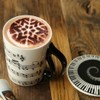 Cisixin Unique Ceramic Coffee Cups with Lid Staves Music Notes