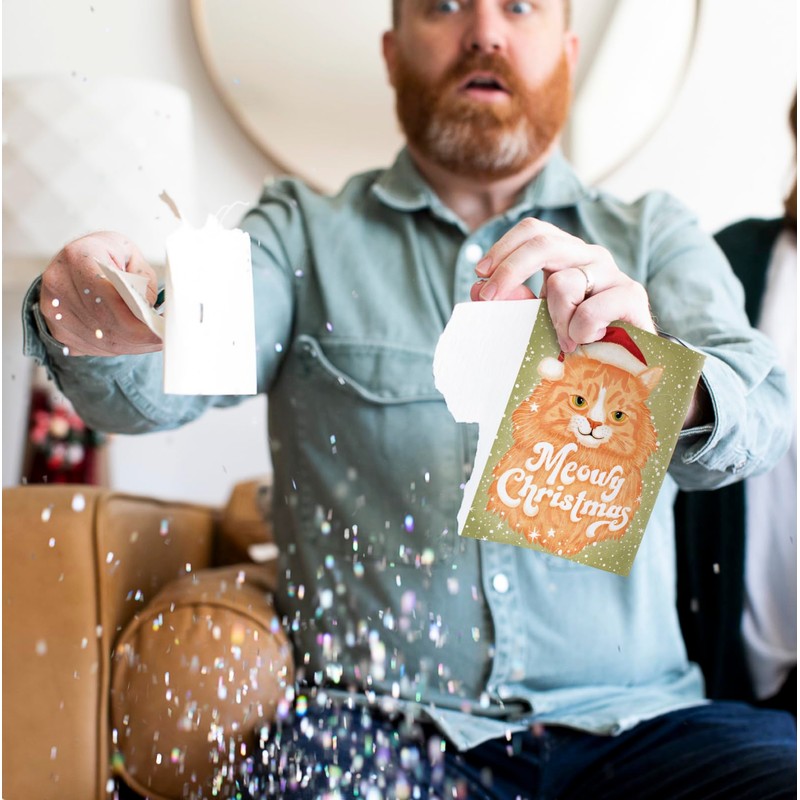 Joker Greeting Endless Meowy Christmas With Glitter - Loops a