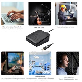 iKKEGOL PC USB Foot Keyboard Pedal Single Switch Control MIDI Macro Command Action HID