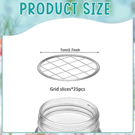Eowppue 25pcs flower frog Floral Grid Mason Jar Lids Rings for Flower Arrangement Plants Fixation Home Office Vase Decoration (Silver)