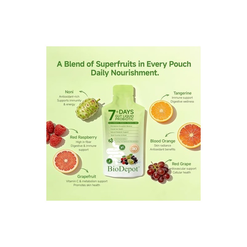 7-Day Liquid Probiotic Cleanse Sachets for Gut Health