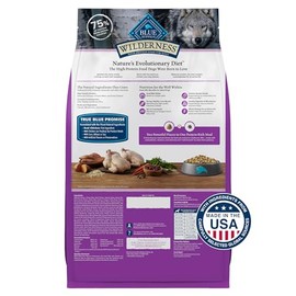 Blue Buffalo Blue Buffalo Wilderness Natural High-Protein, Small-Bite Dry Food for Adult Dogs, WITH WHOLESOME GRAINS, Chicken, 28-lb Bag