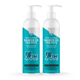Pawlife Wild Alaskan Salmon Oil for Dogs and Cats - Omega-3s, Including EPA and DHA, to Help Support Full-Body Health and Wellbeing for Sensitive Skin, Coat Health and Immune System Support - 2 Pack