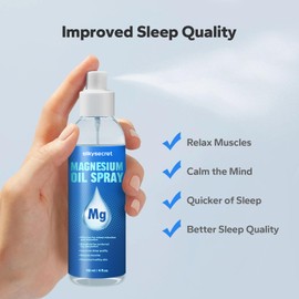 SilkySecret Magnesium Oil Spray (4 Fl,Oz), Mineral 0il, Magnesium Oil for Feet, Easing Muscle Tightness, Muscle Relaxation, Relieve Discomfort, Fosters Serene Rest, Maintain Skin Wellness