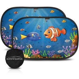 CARAMAZ Car Window Shade for Baby with Certified UV-Protection 2 Pack - 20"x12"