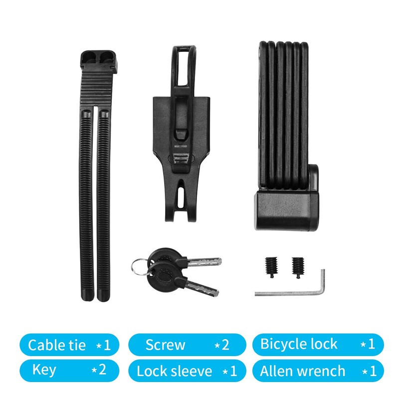 Surplex Secure Folding Lock with Holder Bicycle Lock Key Long,