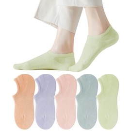 [PIENILO] 靴下 レディース くるぶし フットカバー カバーソックス 黒 白 カラー 綿 くるぶしソックス ベリーショート 無地 くるぶし丈 パステルカラー 春夏 春 夏 秋 セット 23-25cm (JP, 数字サイズ, 23.0 cm, 25.0 cm, カラーA5P)