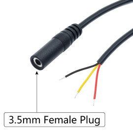 4-Pack 3.5mm Female Plug to Bare Wire Open End Cable 0.5M/1.6FT,TRS 3 Pole 1/8'' 3.5mm Female Plug to Bare Wire Audio Wire Replacement Cable,for 3.5mm Plug Jack Connector Audio Cable Repair