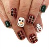 YEFIUO Christmas Red Press on Nails Short Square Xmas Winter