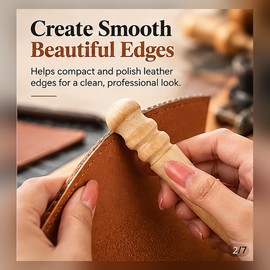 Wooden Leather Edge Burnisher – 14.5cm Grooved Slicker