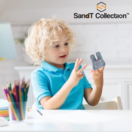 Educational and Fun Plastic Jungle Animal Themed Walking Finger Puppets Set of 4 Elephants