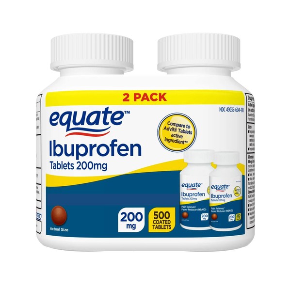 Equate Ibuprofen Tablets, 200 mg, Twin Pack, 500 Count