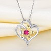 YL Heart Necklace 925 Sterling Silver Cut 12 Birthstone Cubic