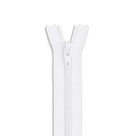 Falda de nailon de 40,6 cm, con cierre, color blanco, con cierre de 40,6 cm, para costura, manualidades