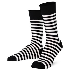 Mysocks Colourful Striped Socks for Men and Women Made of Cotton, Men's Socks, Women's Socks for Casual and Business Socks, Seamless Toe End, 3 pairs stripes white black