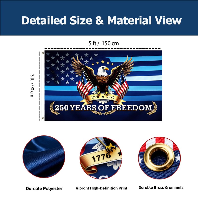 250 anniversary usa flag 3x5 Ft - [3-Layer]True Double Sided