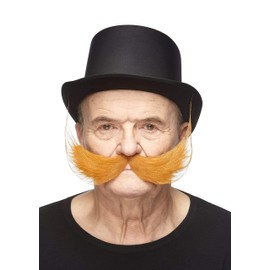 Mustaches Self Adhesive Fisherman's Fake Mustache, Novelty, False Facial Hair, Costume Accessory for Adults, Ginger Colors