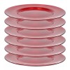 Baum Brothers Set De 6 Plato Base Vidrio Circle Rojo