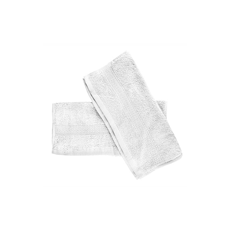 Soleil d'ocre, Lagune Set of 2 Guest Towels, Cotton, White,