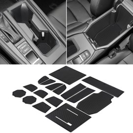 SENSHINE Cup Holder Insert for Honda Accord Accessories 2023 2024 Center Console Liner Door Pocket Non-Slip Anti Dust Pad Premium Interior 16Pcs Set (Black Trim)