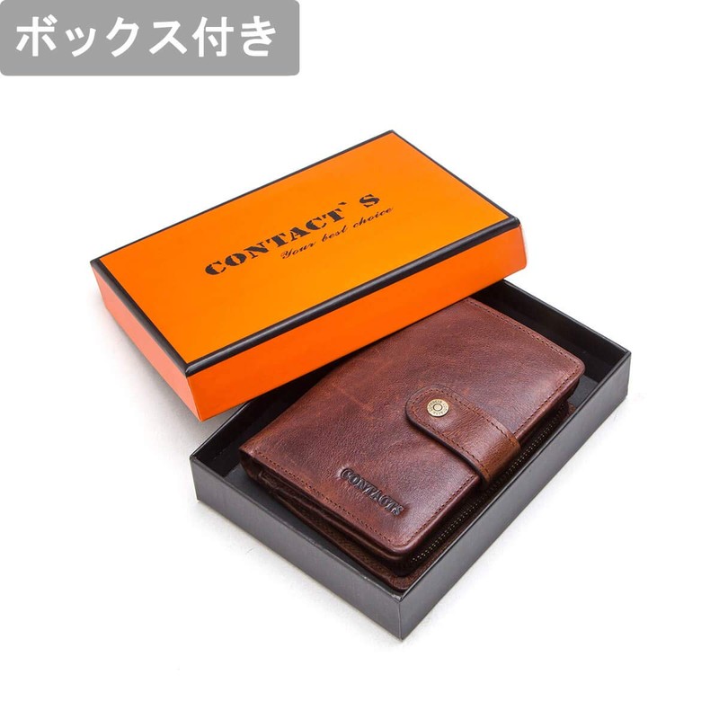 Contacts Men's Bi-fold Wallet, Leather, Wallet, Genuine Leather, Large Capacity,