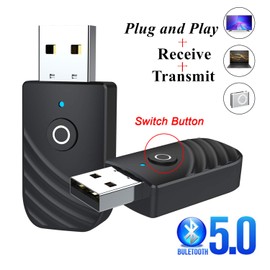 3 in 1 Bluetooth 5,0 Sender und Empfänger 3.5mm, USB Bluetooth Adapter, Bluetooth dongle Transmitter Stick Für TV Zuhause Sound System