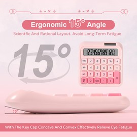 Exlliy Mechanical Switch Calculator,12 Digits,Large LCD Display,Purple Calculator Big Buttons,Cute Calculator,Calculators Desktop Calculator,Aesthetic CalculatorMechanical Switch (Cream, XS)