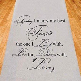 Gifts & Company Today I Marry My Best Friend Wedding Aisle Runner (75 feet Long) Wedding Ceremony Decor