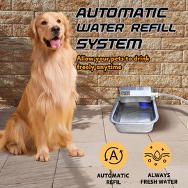 Automatic 304 Stainless Steel Dog Water Dispenser | 101oz/3L High-Volume Outdoor Pet Feeder | Auto-Fill, Anti-Tip, Wall/Ground Mount & Effortless-Clean Design