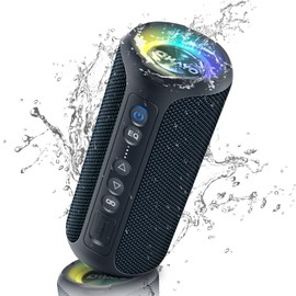 OHAYO Portable Bluetooth Speaker 40W Waterproof Outdoor Speakers with LED Light, Enhanced Bass, IPX7 Float, Surround Loud Sound, 30H Play, Outdoor Speaker for Beach, Pool, Shower, Gifts for Men