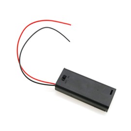 E-outstanding AAA Battery Case 5PCS 2 x 1.5V AAA Battery Case Holder,2 Slots x 1.5V AAA Battery Spring Clip Storage Box with ON/Off Switch and Wire Leads