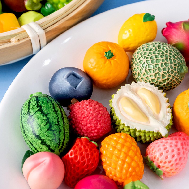 Mini Fruit Figurines for DIY Decoration – 30-Piece Resin Miniature
