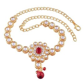 Aheli Elegant Indian Ethnic Kundan Bajuband Armlet Upper Arm Bracelet Bollywood Wedding Wear Jewelry Gift for Women Rani Pink Red