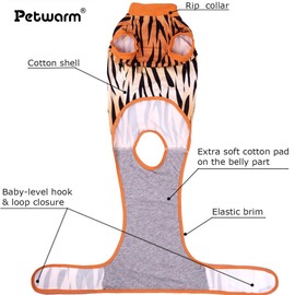 PetWarm Dog Recovery Suit, Surgical Suit for Dogs Female Spay Male Neutered, Dog Onesie for Surgery, Anti-Licking Dog Surgery Recovery Suit, Leopard Pattern, Yellow, XS