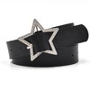 AIBEARTY Women Girls Glitter Rhinestone Star Buckle Belt Y2K Leather