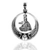 Egyptian Anubis Ankh Cross Scarab Snake Wing Pendant Necklace,Solid 925