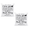 USHXVG 2 Piece Pillowcases, I Love You Cushion Cover, White