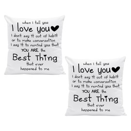 USHXVG 2 Piece Pillowcases, I Love You Cushion Cover, White Throw Pillow Cover, Pillow Decor Accessories, Valentine's Day Cover Cushion, Sofa Bed Home Decor