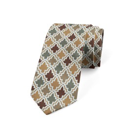 Ambesonne Necktie, Antique, Dress Tie, 3.7", Tan Brown Sage Green