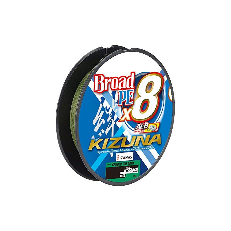 Owner Kizuna 8braid Braided Line for Spin Fishing, Colour: Green,