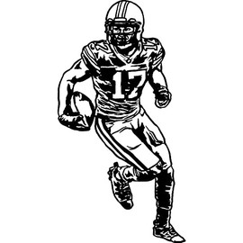 'American Football Player' Rubber Stamp - Unmounted Design for Crafting & Scrapbooking, A7 (RS00040452)