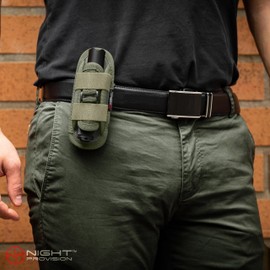 TH1 Tactical Flashlight Holster Duty Belt Pouch Open-end Stretchable Rotatable Clip 360 Degree Holder for Police Military Security Belt